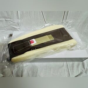 Azmec Cream and Brown Foam Neck Brace adjustable 11”-19” made in USA Brand New